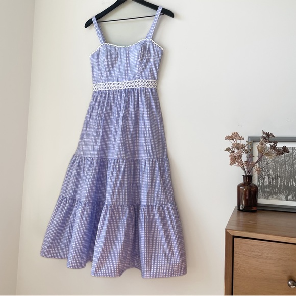 Lilly Pulitzer Olivet Stretch Midi Dress in Light Lilac Verbena Gingham - Picture 12 of 16